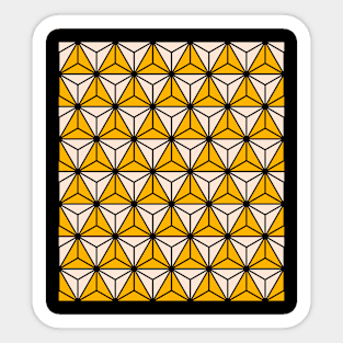 Art Deco Pattern No 57 - Yellow - Diamond Geometric Pattern Sticker